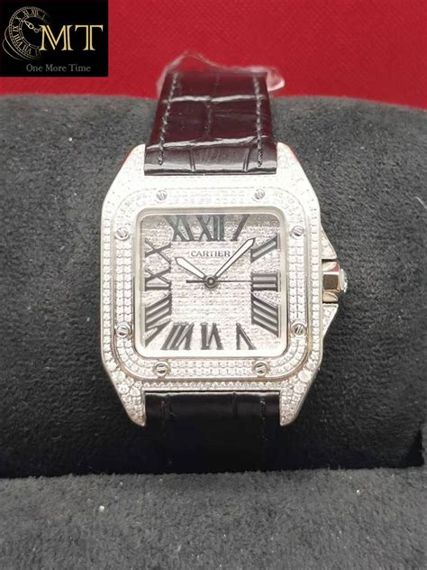 cartier santos 100 medium diamonds